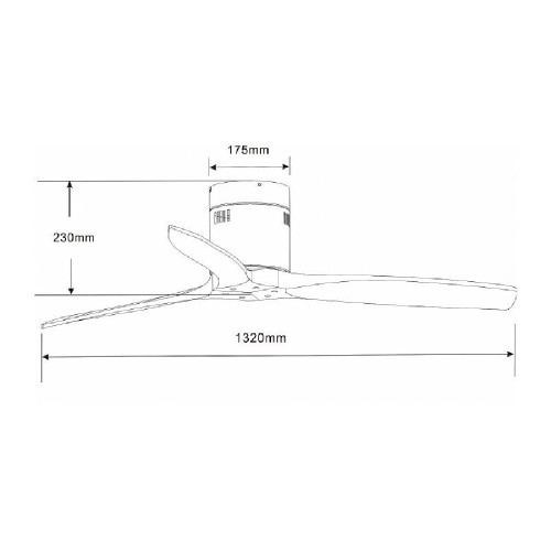 CEILING FAN  PRCF-80666 132cm BLACK